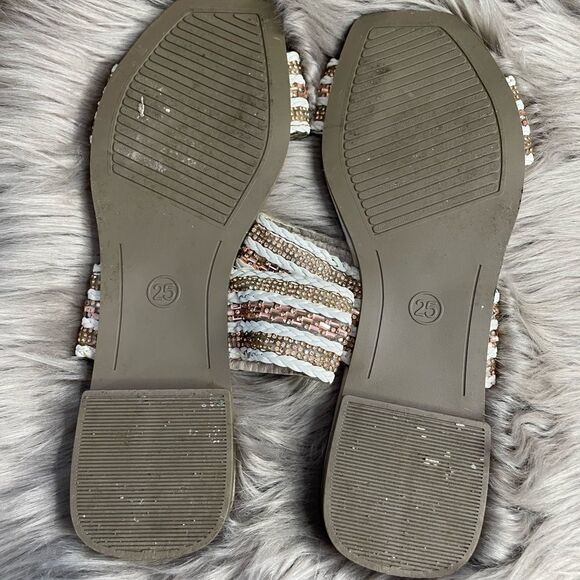 5 for $25🔥Zully & Jully Braided Bedazzled Sandals Size 8 - Picture 6 of 7